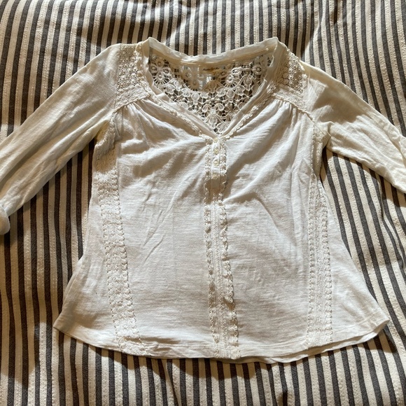 Anthropologie Meadow Rue lace 3/4 sleeve top - Picture 1 of 5